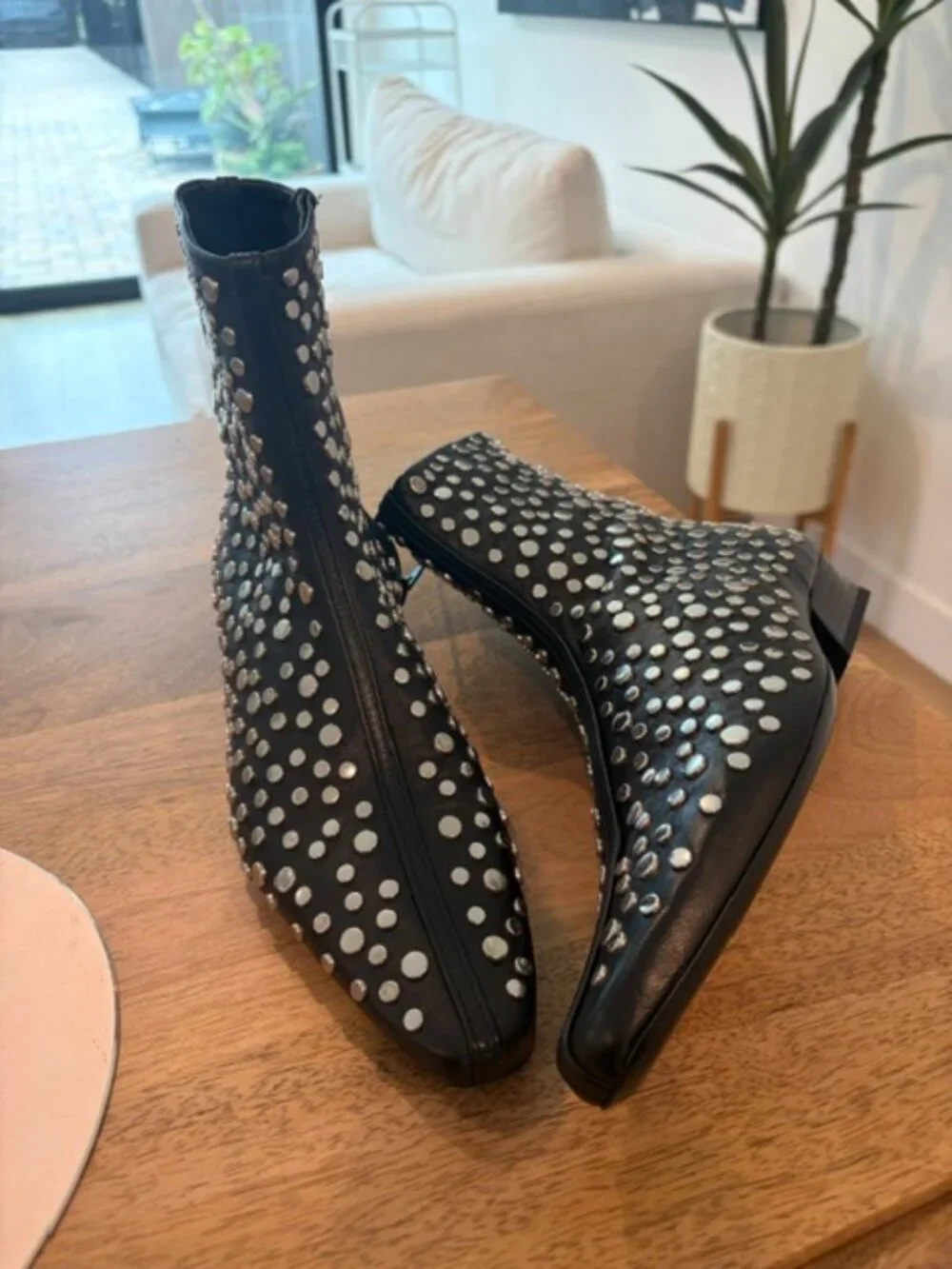 STAUD Wally 25MM Rivets Leather Ankle Boots NEW - Picture 6 of 8